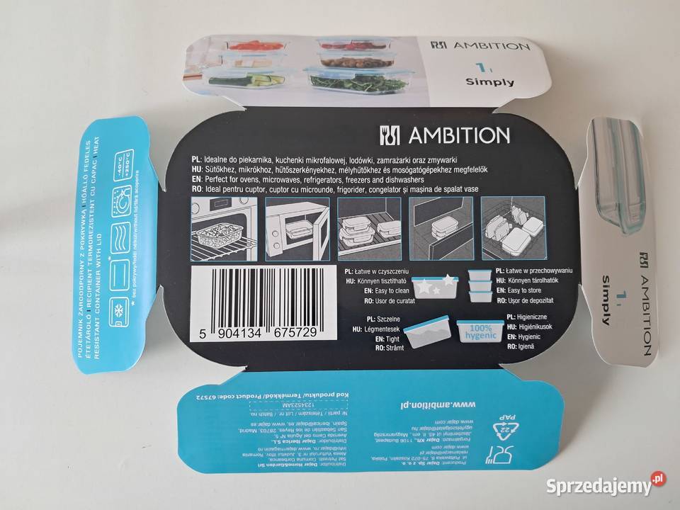 Pojemnik żaroodporny z pokrywą Ambition 1000 ml Kraków