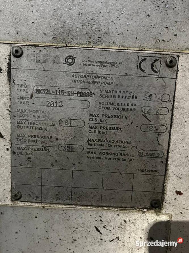 Gruszkopompa IVECO zab CIFA 32mb śląskie Katowice