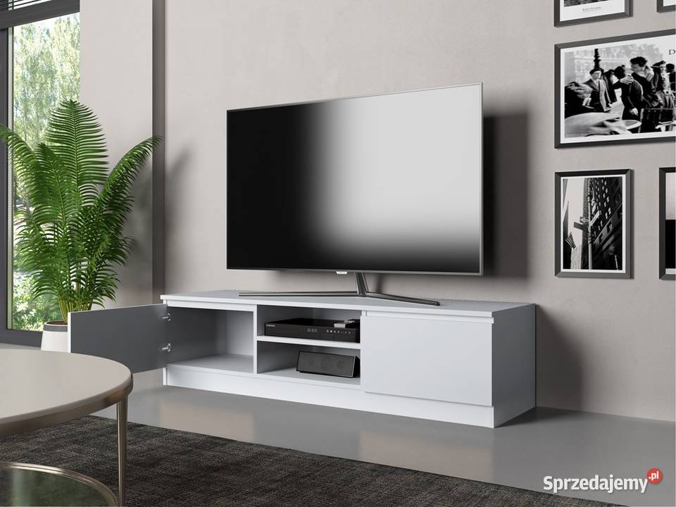 Stolik RTV Malwa 140 Biały 40cm