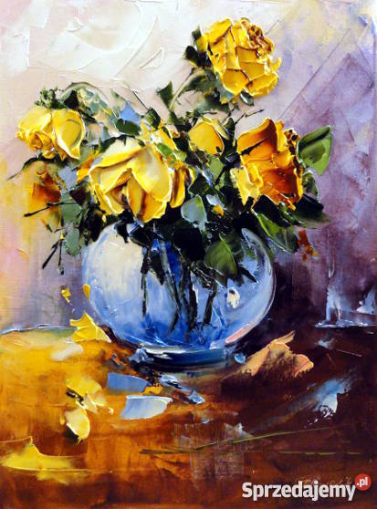 Obraz olejny 30x40 róże