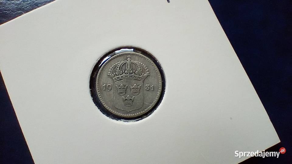Stare monety 10 ore 1931 Szwecja srebro Lesko