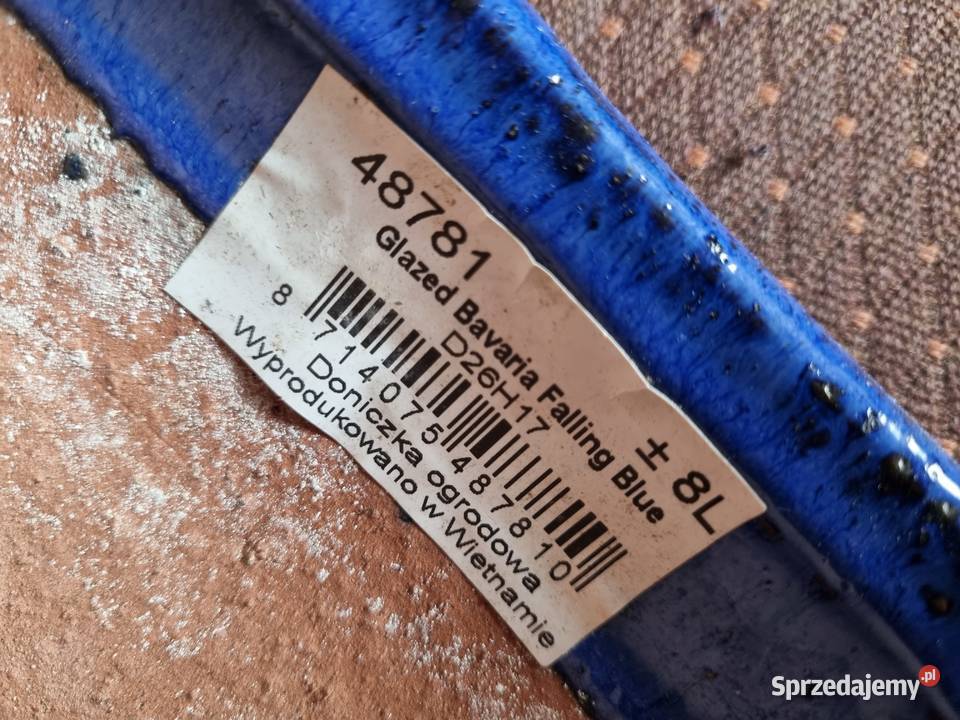 Donica Glazed BAVARIA niebieska ceramiczna 8 Lublin