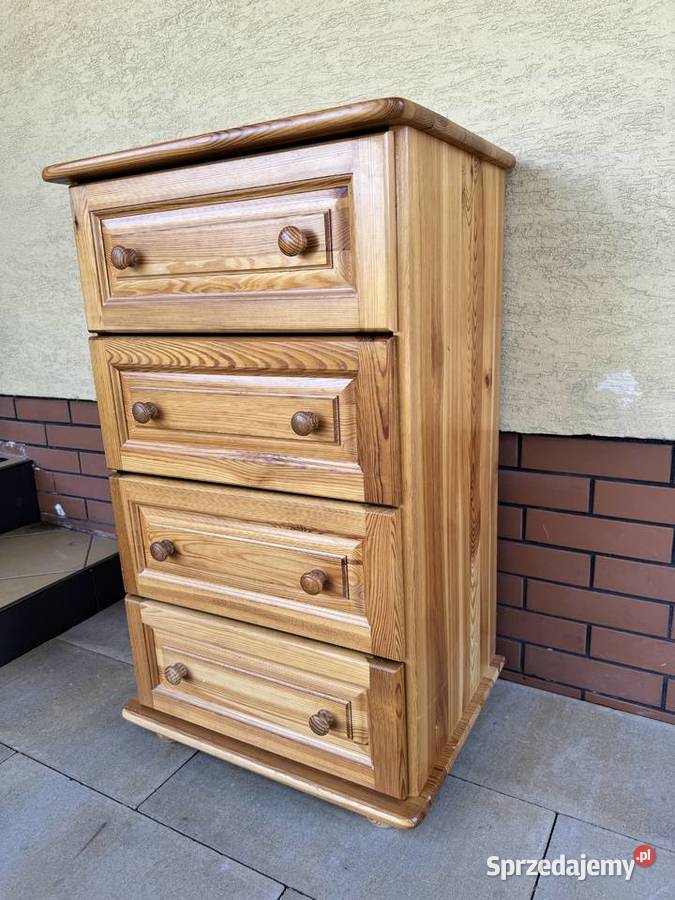 Komoda drewniana sosnowa z szufladami szafka Komody