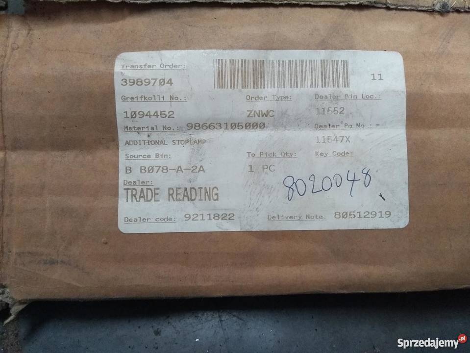 PORSCHE 986 Boxster trzecie światło stopu osobowe sprzedam