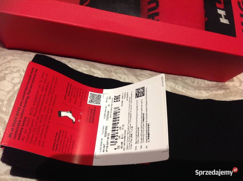 Skarpety Męskie 4 pak HUGO BOSS 4046 NOWE Rozmiar L Nowa Sól sprzedam