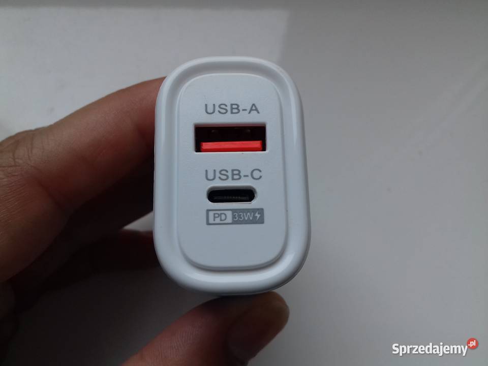 Ładowarka USB 12W 5V NOWA USBC USBA kolor biały Ładowarki Bydgoszcz
