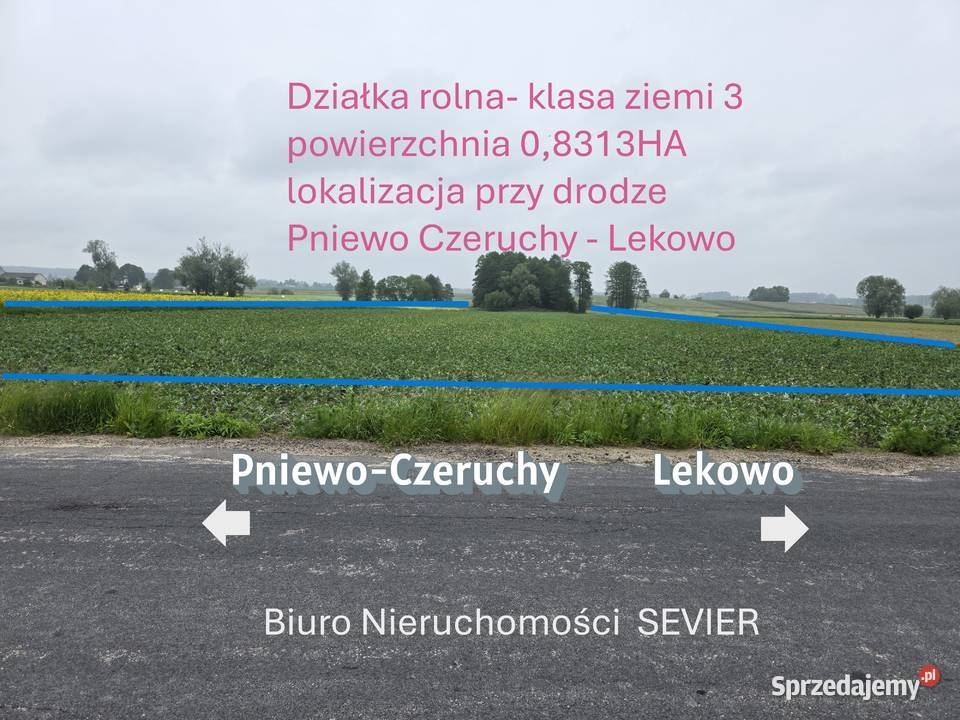 Działka rolna 8313m2 III klasa ziemi mazowieckie Regimin