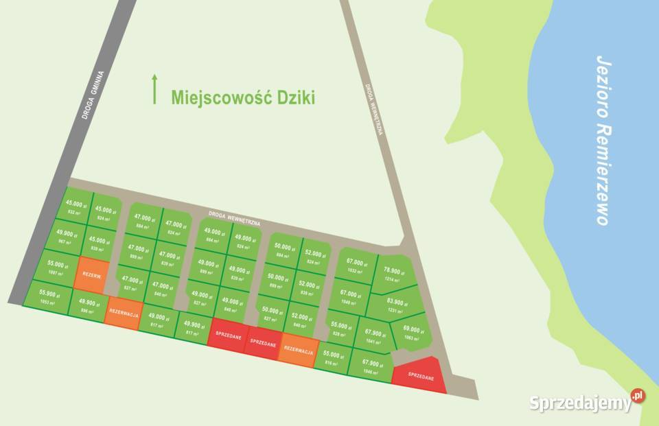 Działka jeziorem w Dzikach 9 min Szczecinka Dziki sprzedam