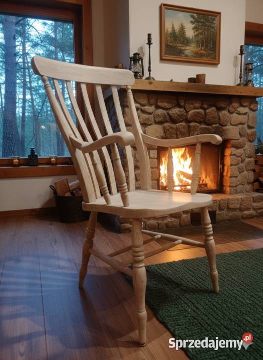 Fotel patyczk Boho bielony Okazja Lusówko sprzedam