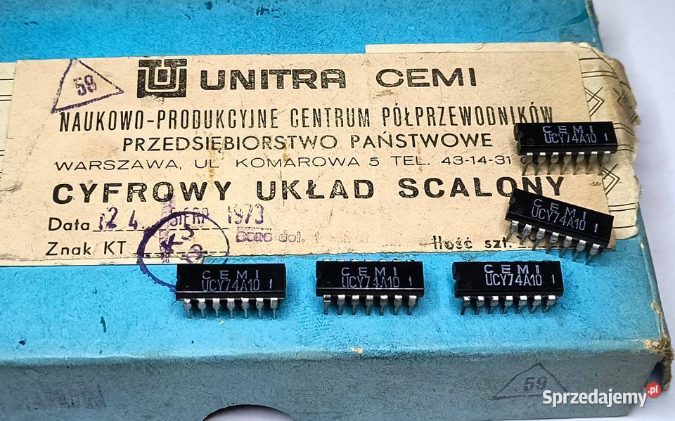 Układ scalony UCY74A10 Unitra CEMI Gdańsk