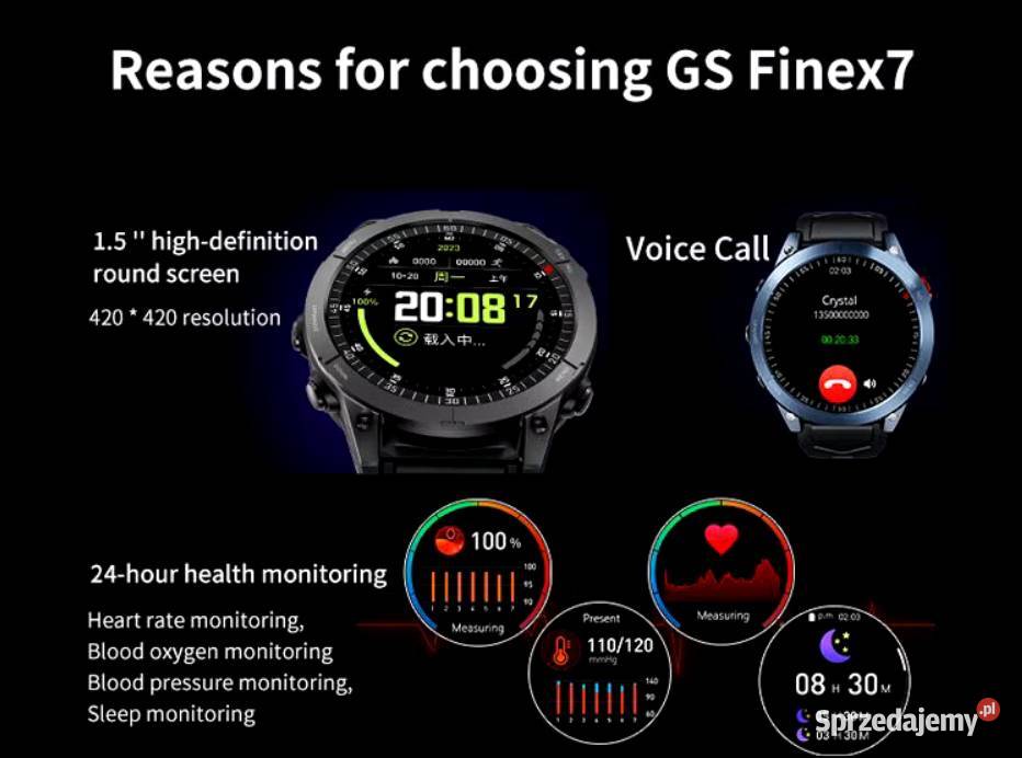 Smartwatch GS Fenix 7 15 cala ekran HD wielkopolskie