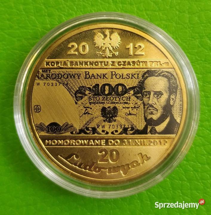 PLATYNOWANE Monety z Banknotem PRL 100 200 5000
