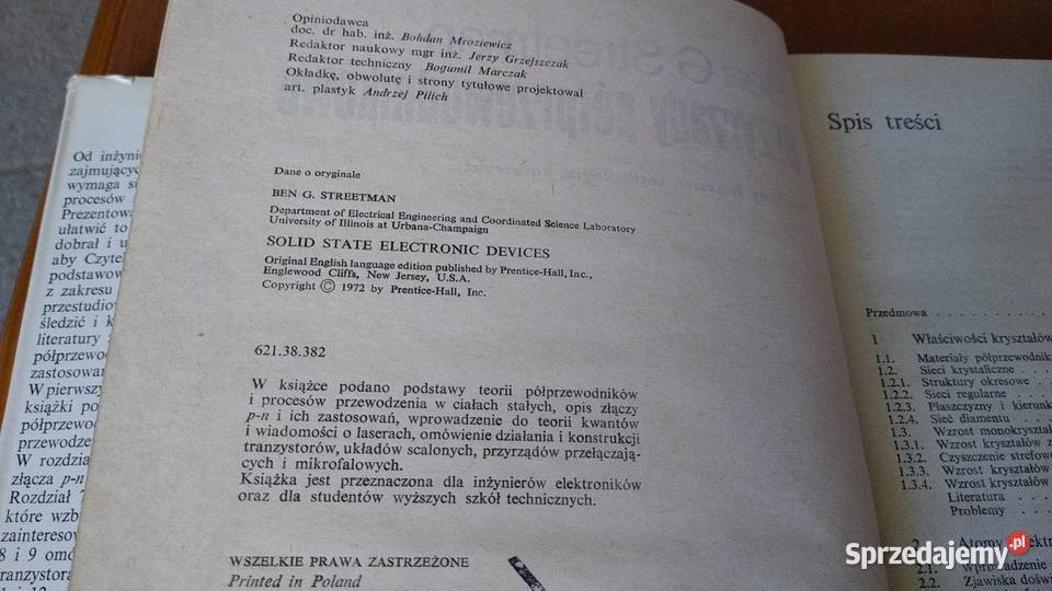 Przyrządy półprzewodnikowe podstawy fizyczne Gdańsk sprzedam
