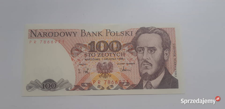 100 zł PR 1988 UNC I Ludwik Waryński