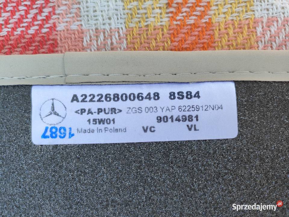 Oryginalne dywaniki welurowe Mercedes W222 AMG wielkopolskie