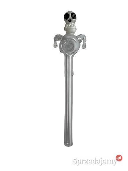 Długa Szklana Fajka z Motywem UFO Przezroczyste Ostrowy nad Okszą