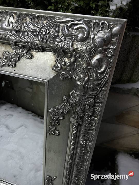 Stare lustro drewniana rzeźbiona rama oksydowane inny kolor Bystrzyca Kłodzka