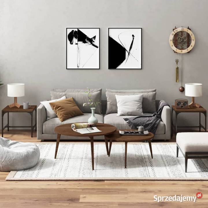 Stoliki boczne 2 brązowy dąb 40x40x35 819411 Warszawa