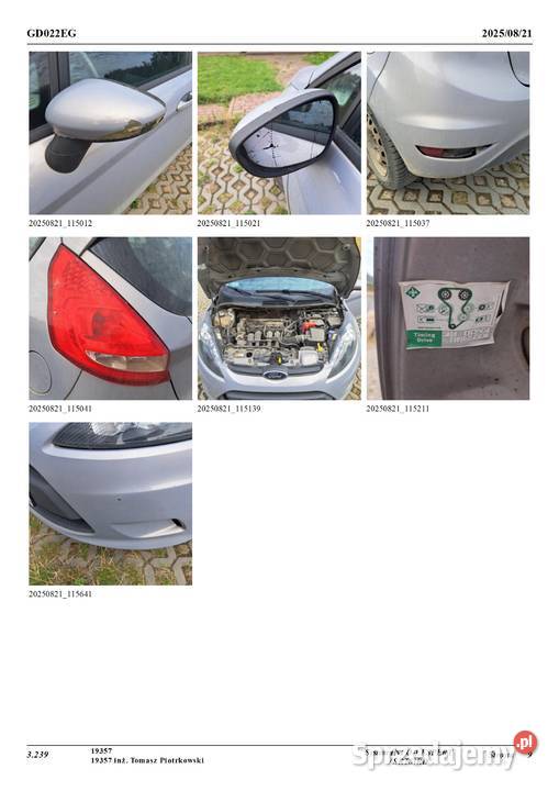 Syndyk sprzeda prawo własności pojazdu Ford pomorskie Sopot