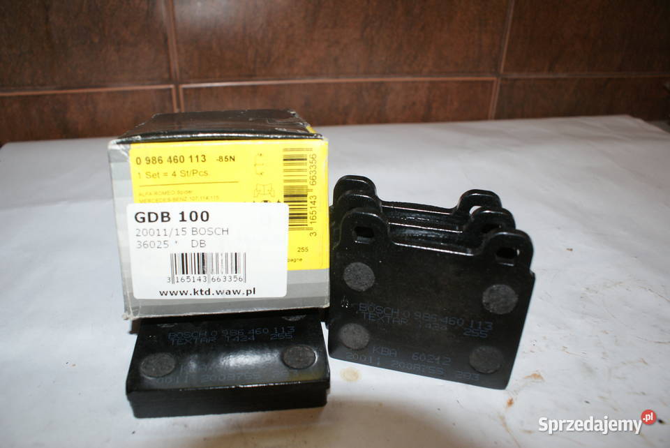0 986 460 113 BOSCH KLOCKI HAMULC Zestaw klocków osobowe