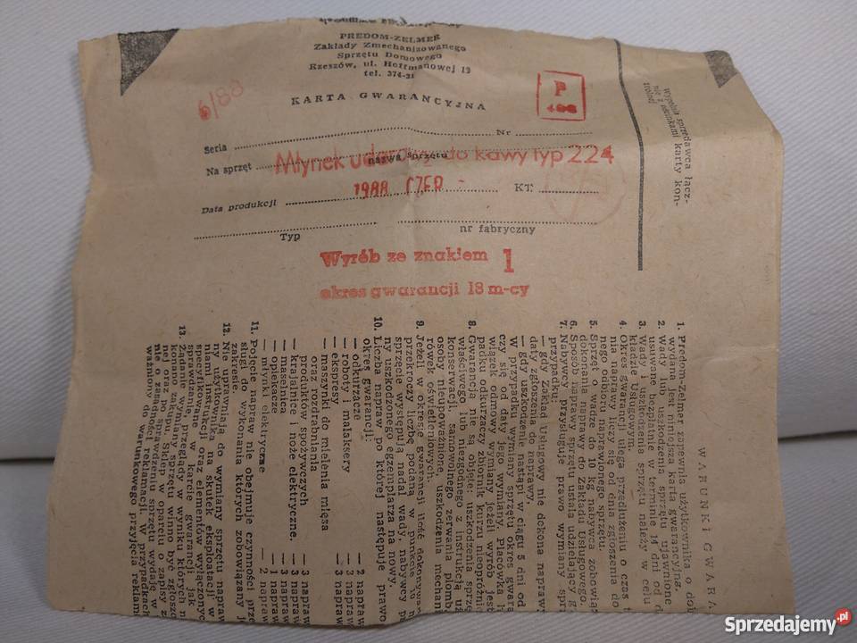 PRL 1988 r Młynek do kawy PREDOM ZELMER nowy w mazowieckie Warszawa