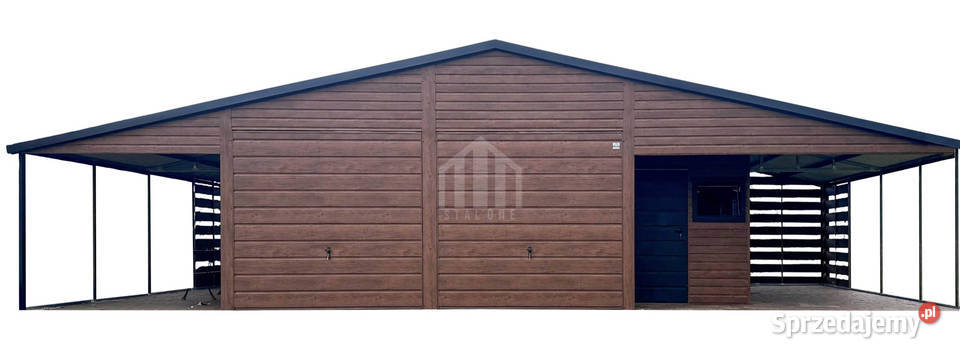 Garaż blaszany 8x6 wiata brama uchylna drzwi