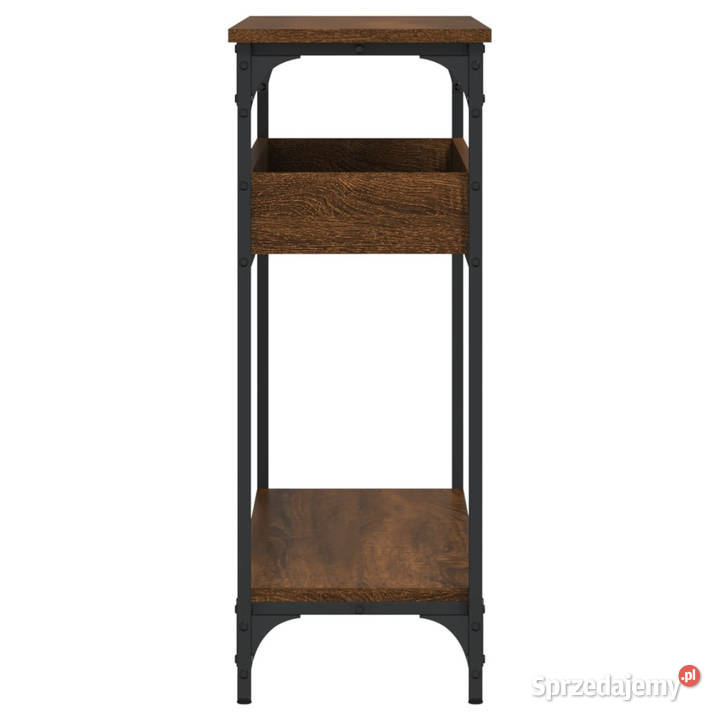 Stolik konsolowy z półką brązowy dąb 100x29x75 Warszawa