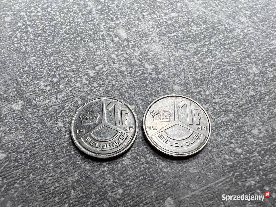 Moneta 1 Frank Belgique Belgia 1991 1989 Jasło