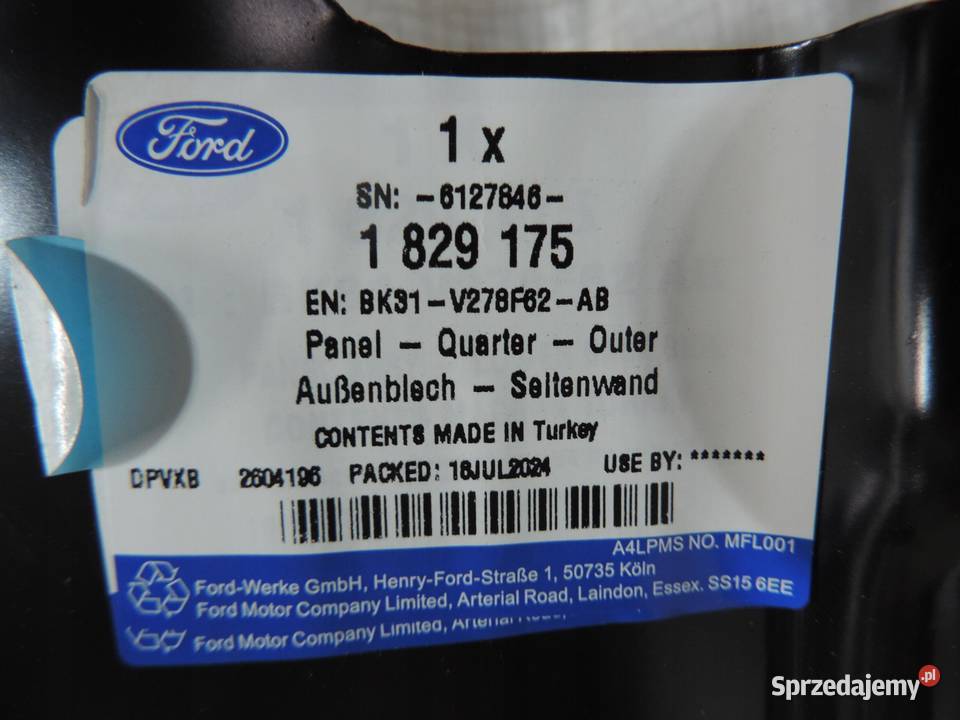 słupek próg przód prawy Ford Transit 20142019 kujawsko-pomorskie