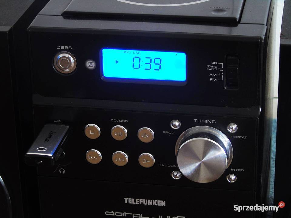 Wieża Telefunken CD USB mp3 kolumny sprawna Jasło sprzedam