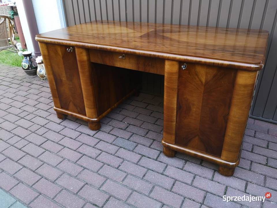 Biurko ARTDECO Orzech Stare Antyk Dwustronne Swarzędz