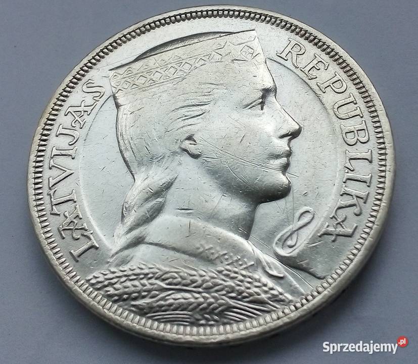 ŁOTWA 5 ŁATÓW1929 r ŁADNA SREBRO0835 Legionowo