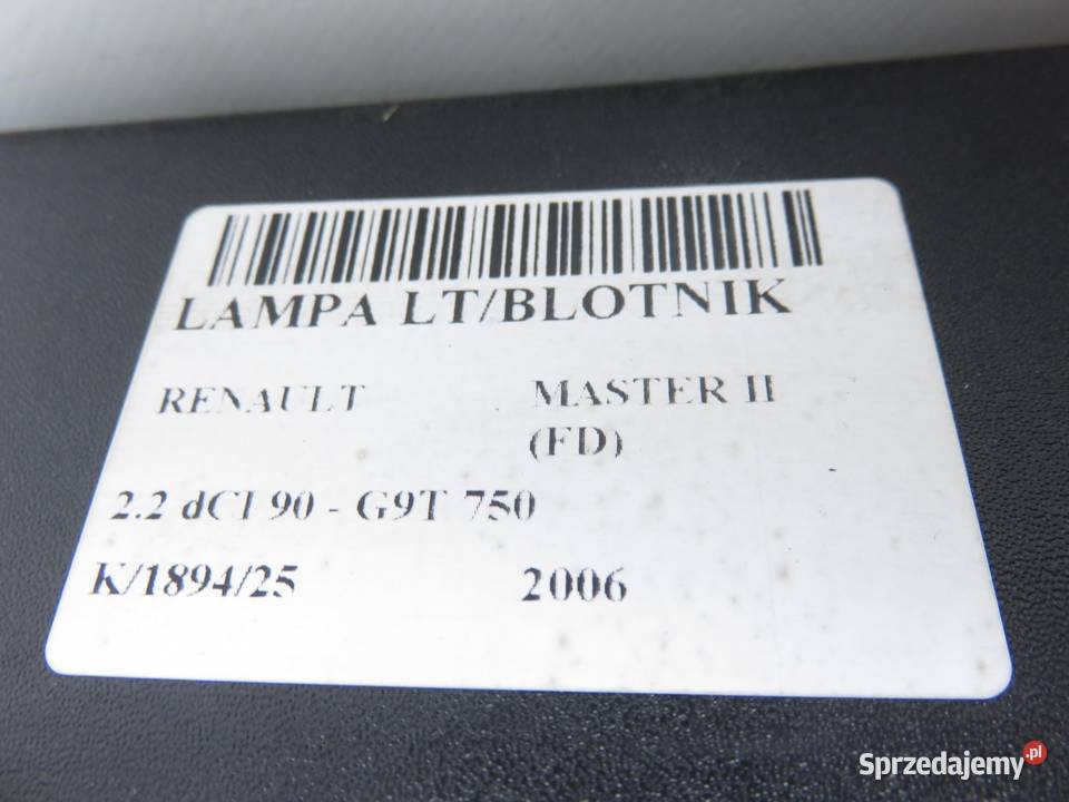 LAMPA LEWA TYLNA RENAULT MASTER II FD osobowe małopolskie