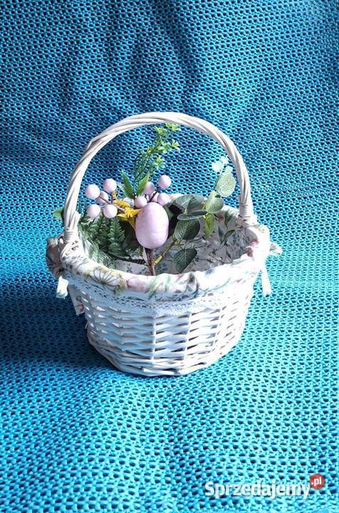 Koszyczek Wielkanocny okrągły biały Wielkanoc Małkinia Górna