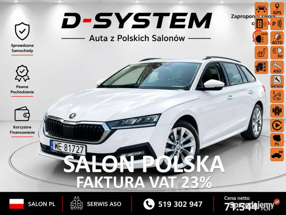 koda Octavia 2023 Salon Polska 1Właściciel ledy elektryczne lusterka
