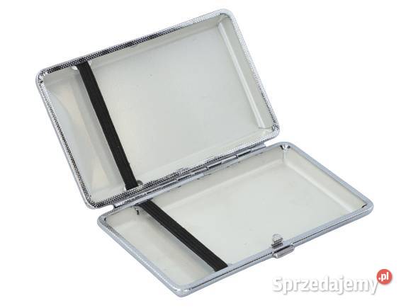 Niebieska Papierośnica SLIM Metalowe Pudełko na śląskie