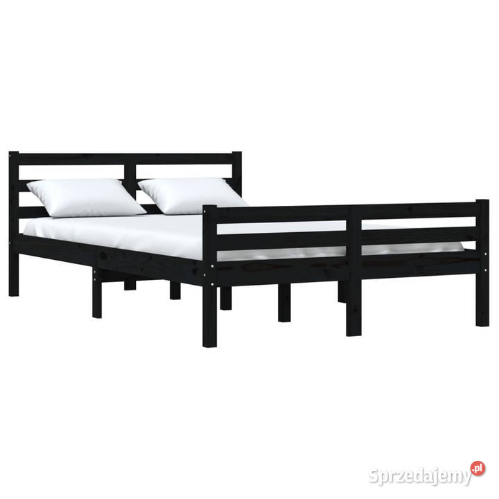 Rama łóżka czarna lite drewno 140 x 190 WM814803 Warszawa