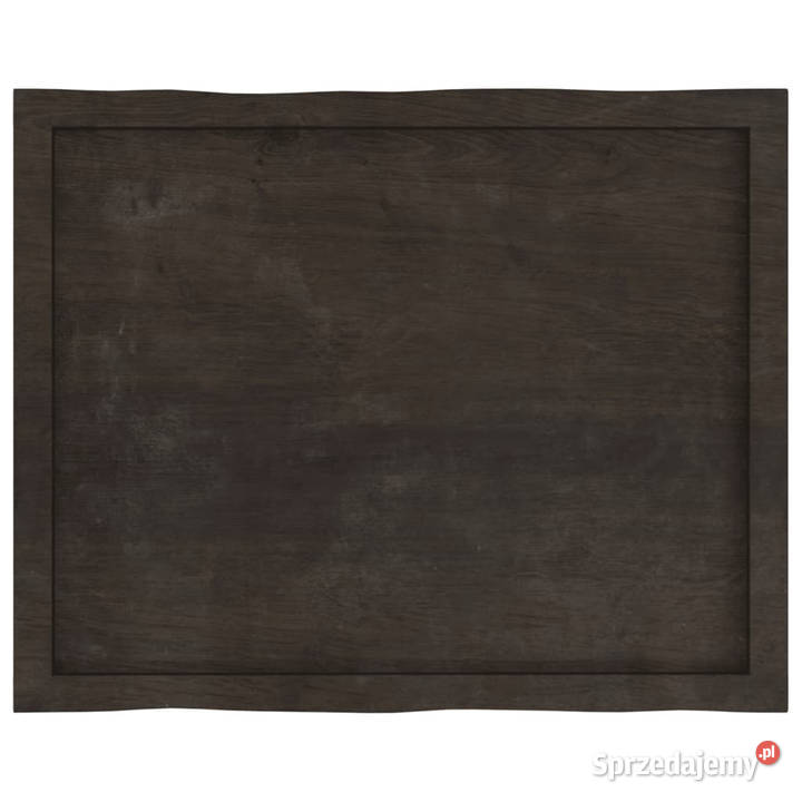 Blat ciemnobrązowy 80x60x26 drewno z naturalną