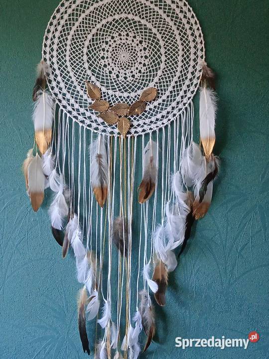 BIAŁO ZŁOTY ŁAPACZ SNÓW Dekoracje i ozdoby Piła