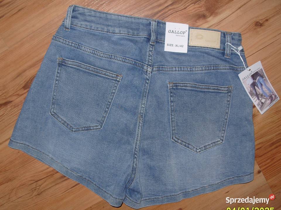 krótkie jeansowe spodenki szortyGALLOPr XL Bez wzoru wielkopolskie Rawicz