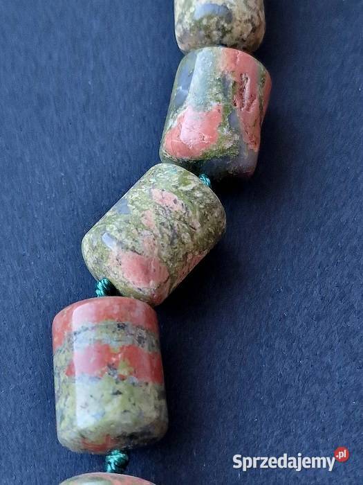 JASPIS NATURALNY UNAKIT NASZYJNIK ZDROWIE MIŁOŚĆ Naszyjniki Częstochowa