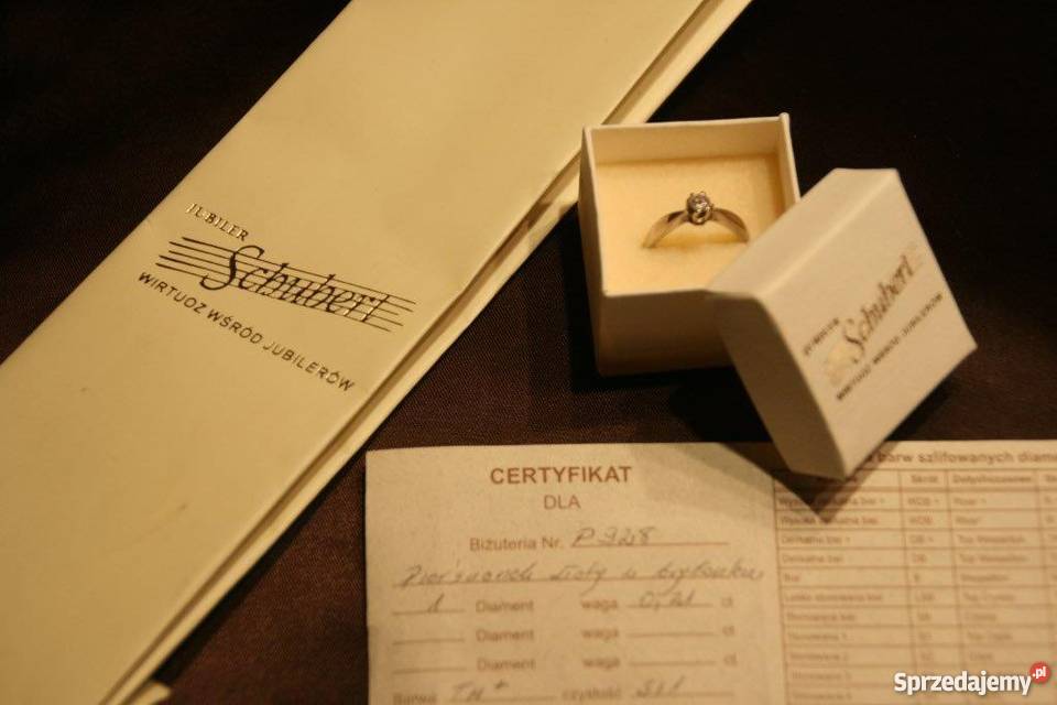 Pierścionek z brylantem Schubert brylant super dolnośląskie sprzedam