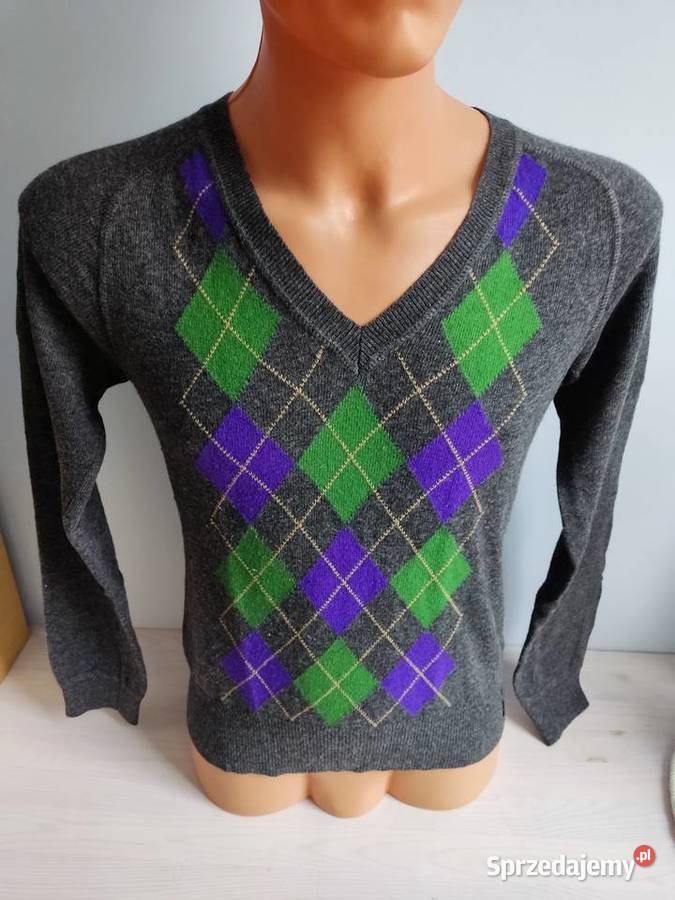 Sweter serek Marc OPolo w kratkę Odzież i bielizna męska Głuchołazy sprzedam