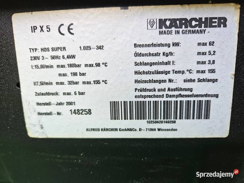 Myjka Gorąco wodna KARCHER HDS SUPER Wysyłka Radom