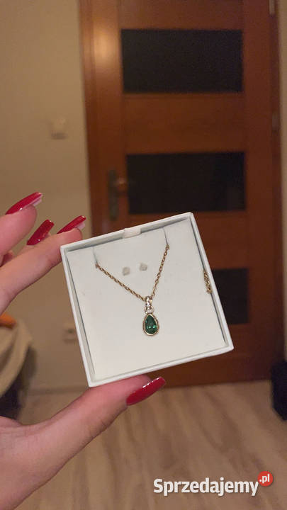 Naszyjnik Swarovski chroma pendant pear cut pozłacane Nowy Sącz