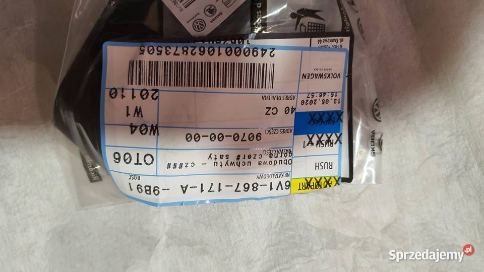 Uchwyt pochwyt obudowa uchwytu drzwi Fabia 3 mazowieckie Nowy Dwór Mazowiecki