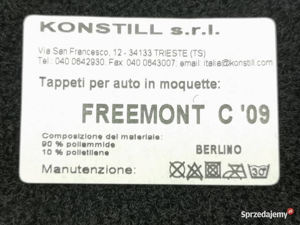 DYWANIKI WELUROWE FIAT FREEMONT 20112015 Komplet lubelskie