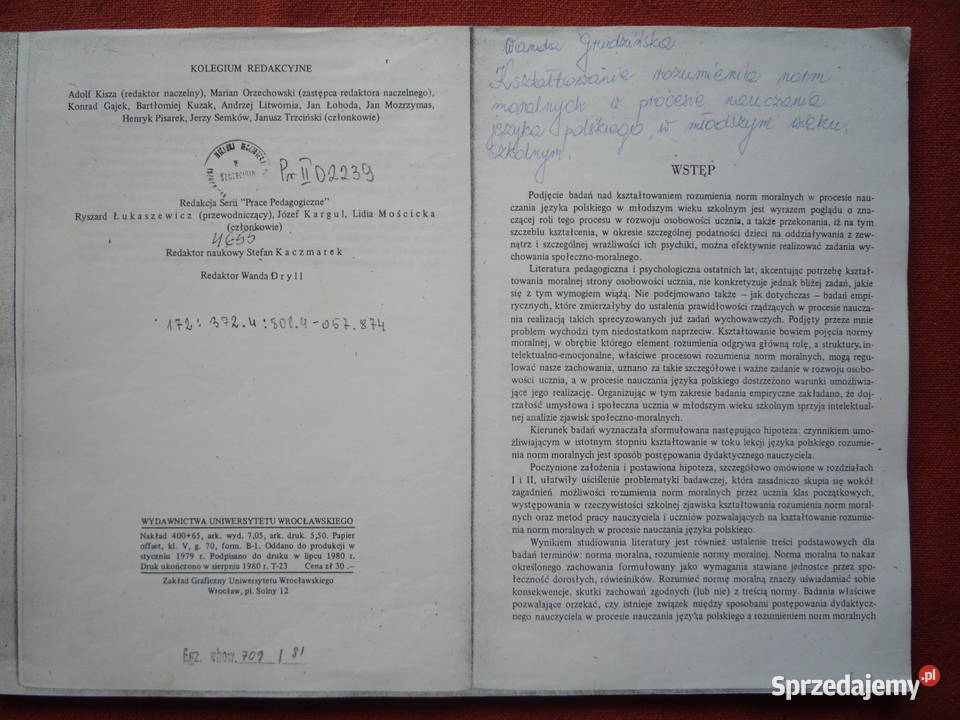 Normy moralne ich rozumienie dzieci zachodniopomorskie Szczecin