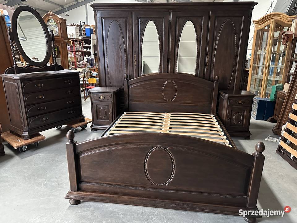 Masywna dębowa sypialnia łóżko 160 szafki komoda Sławoszewek