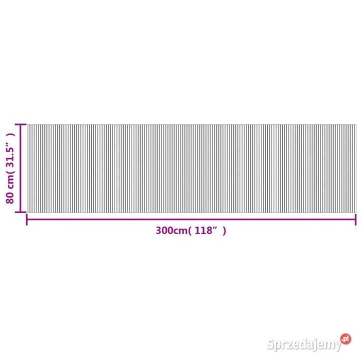 Dywan prostokątny czarny 80x300 bambusowy Warszawa